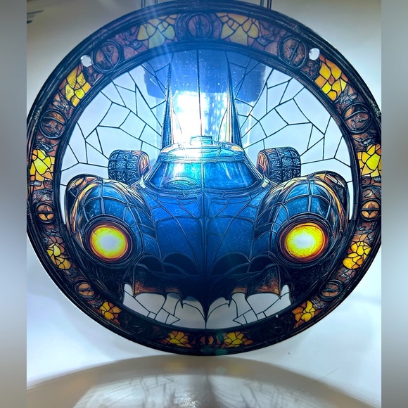 Faux Acrylic Stained Glass Batman / Batmobile Art 🦇 - Picture 1 of 6